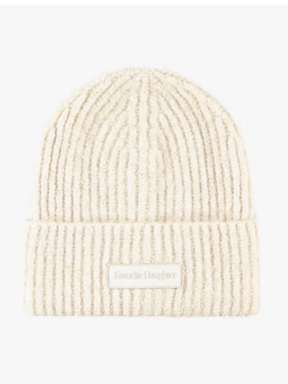 Favorite Daughter Soft Cream Fold-Over Knit Beanie